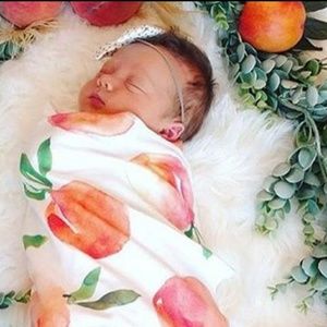 Peach headband and swaddle